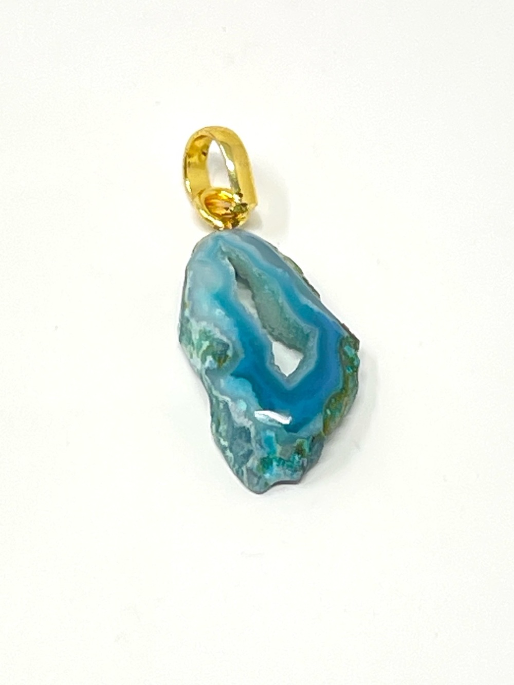 New Anthropologie Blue Agate Geode Decorative Charm - Picture 3 of 3